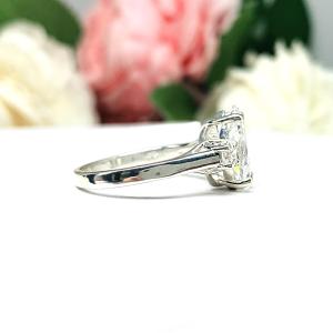 Marquise Round Accents Cubic Zirconia Engagement Ring