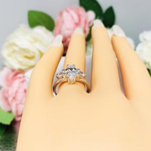 Marquise Cubic Zirconia Trillion Accents Engagement Ring