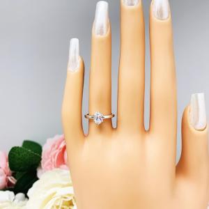 Oval CZ 6 Prong Engagement Ring 7x5mm 3/4 Carat 8x6mm 1.25 Carats