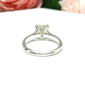 Asscher Near Colorless 7.5mm CZ Engagement Ring