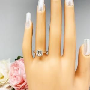 Asscher Near Colorless 7.5mm CZ Engagement Ring