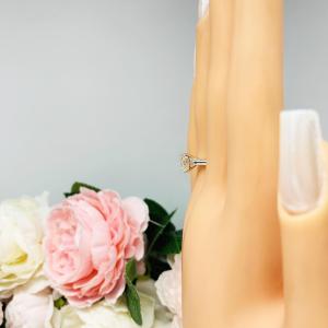 Asscher Near Colorless 7.5mm CZ Engagement Ring