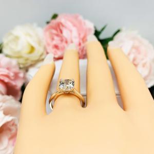 Asscher Near Colorless 7.5mm CZ Engagement Ring