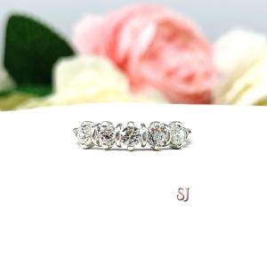 Round 3mm CZ Five Stone Ring