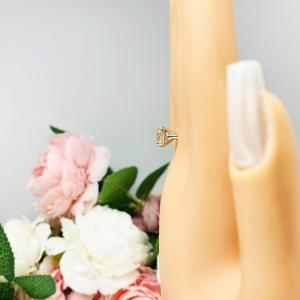 Round 9mm Yellow Cubic Zirconia Engagement Ring