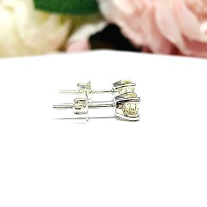 Round Yellow Cubic Zirconia Stud Earrings