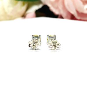 Round Yellow Cubic Zirconia Stud Earrings