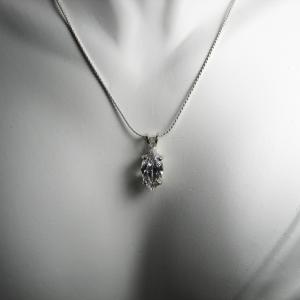 Marquise CZ 14x7mm Pendant Sterling Silver Necklace