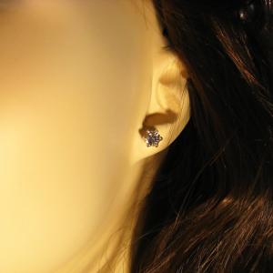 Round Near Colorless Cubic Zirconia 6 Prong Stud Earrings