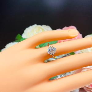Oval Moissanite 6 Prong Gold Engagement Ring Authentic FREE UPS 3RD DAY
