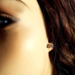 Oval Cubic Zirconia Sterling Silver Stud Earrings