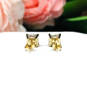 Asscher Cubic Zirconia Stud Earrings