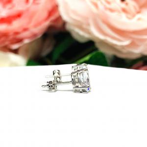 Oval Cubic Zirconia 14k Gold Stud Earrings