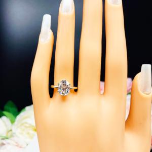 Oval Moissanite 6 Prong Gold Engagement Ring Authentic FREE UPS 3RD DAY