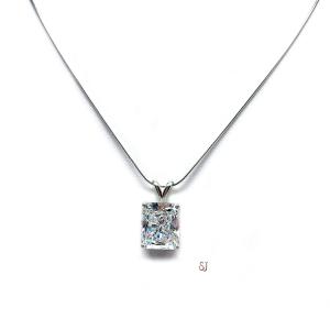 Radiant Cubic Zirconia Pendant With Optional Chain