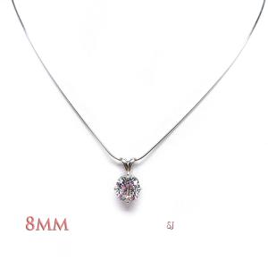 8mm or 10mm Cushion Cubic Zirconia Pendant With Optional Chain FINAL SALE