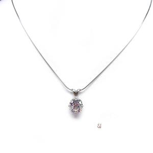 8mm or 10mm Cushion Cubic Zirconia Pendant With Optional Chain FINAL SALE