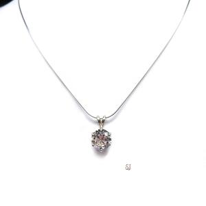Round CZ 6-Prong Pendant - Sterling silver neckace - Near colorless cubic zirconia in five size options