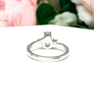 Genuine Pastel Pink Morganite with Moissanite Accents Ring Size 5.25 FINAL SALE