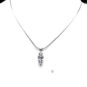 Marquise CZ 14x7mm Pendant Sterling Silver Necklace