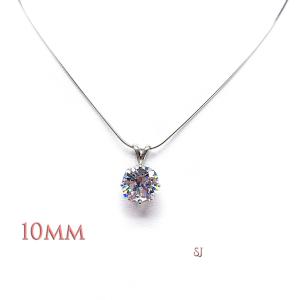 8mm or 10mm Cushion Cubic Zirconia Pendant With Optional Chain FINAL SALE