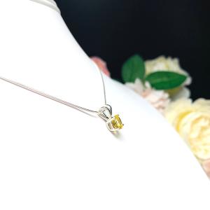Golden Citrine Round Pendant Sterling Silver Necklace 6mm Natural November Birthstone