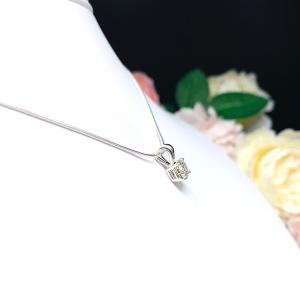 Round Moissanite Sterling Silver Pendant Necklace Authentic April Birthstone
