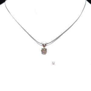 Round Moissanite Sterling Silver Pendant Necklace Authentic April Birthstone