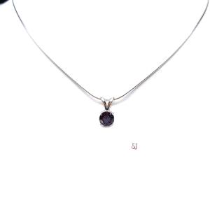 Lab Alexandrite Pendant Sterling Silver Necklace - 6mm Round - June Birthstone Gift