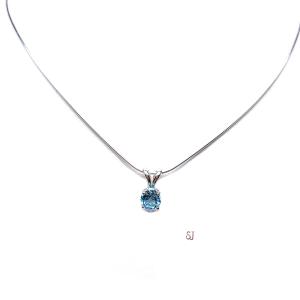 Sky Blue Topaz Pendant Sterling Silver Necklace Round 6mm March Birthstone Alternative Pendant