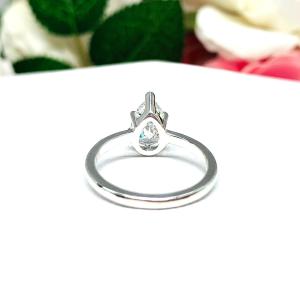 Pear Cubic Zirconia 6 Prong Engagement Ring