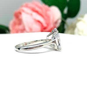 Pear-Cut CZ Engagement Ring • 12x8mm, Sterling Silver, Size 6