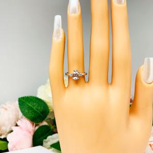 Genuine Pastel Pink Morganite with Moissanite Accents Ring Size 5.25 FINAL SALE