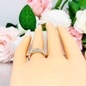 Moissanite 5 Stone Sterling Silver Band - 4mm round authentic moissanites - Alternative stone wedding or anniversary ring