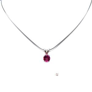 Round Mystic Pink Topaz Pendant -  Sterling silver necklace - 6mm genuine gemstone - October birthstone alternative gift