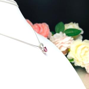 Round Mystic Pink Topaz Pendant -  Sterling silver necklace - 6mm genuine gemstone - October birthstone alternative gift