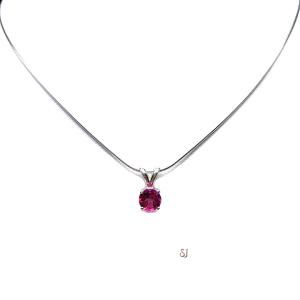 Round Mystic Pink Topaz Pendant -  Sterling silver necklace - 6mm genuine gemstone - October birthstone alternative gift