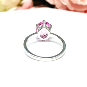 Lab Pink Sapphire Oval Ring