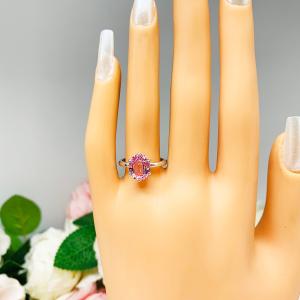 Lab Pink Sapphire Oval Ring