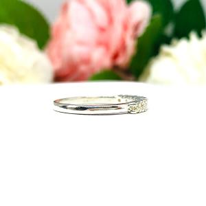 Round 2mm Light Yellow Cubic Zirconia Wedding Band