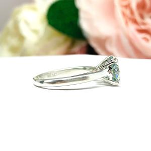 Round Steel Blue Moissanite Sterling Silver Engagement Ring