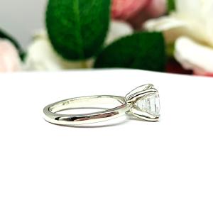 Asscher Moissanite Gold Engagement Ring - Authentic stones - FREE UPS 3RD DAY