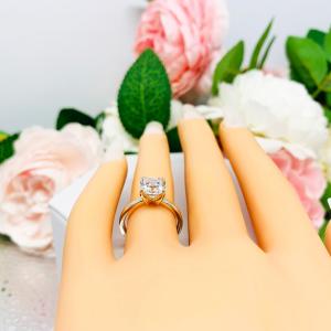Asscher Moissanite Gold Engagement Ring - Authentic stones - FREE UPS 3RD DAY