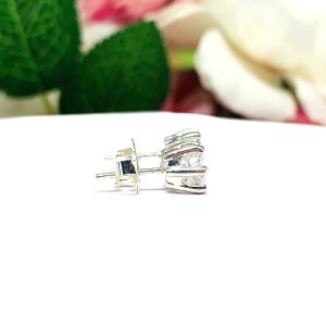 Round Cubic Zirconia 6 Prong Stud Earrings