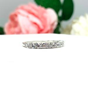 Round Cubic Zirconia Wedding Band – 2.5mm, 12-Stone, Sterling Silver