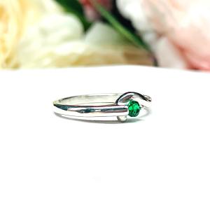 May Birthstone Lab Emerald Stacking Ring SIZE 6 FINAL SALE