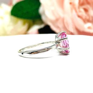 Lab Pink Sapphire Oval Ring