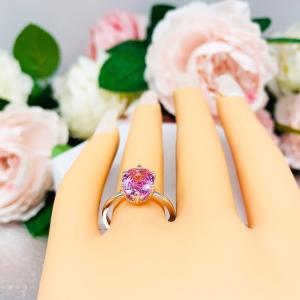 Lab Pink Sapphire Oval Ring