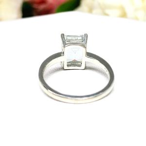 Natural White Topaz Emerald Cut Ring