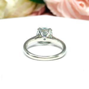 Round Steel Blue Moissanite Sterling Silver Engagement Ring Authentic 10.5mm 4.41 carats